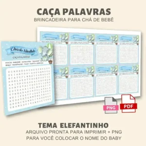 CAÇA PALAVRAS: ELEFANTINHO VERDE
