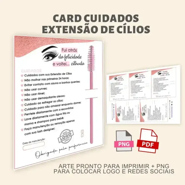 CARD CUIDADOS PARA EXTENSÃO DE CÍLIOS