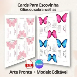 KIT CARD PARA ESCOVINHA- CÍLIOS OU SOBRANCELHAS EM PDF E EDITÁVEL