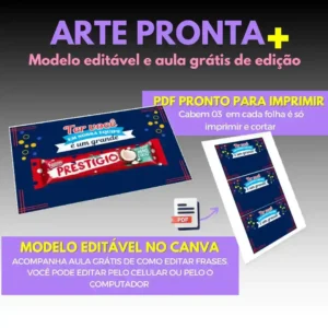 CARTÃO PARA PRÉSTIGIO EDITÁVEL + VÍDEO DE EDIÇÃO