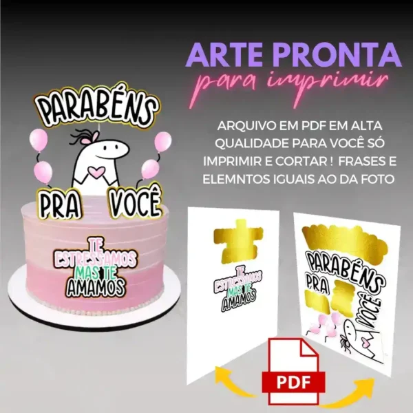 TOPO PARA BOLO FLORK EM PDF