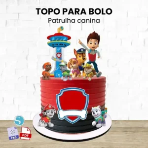 TOPO PARA BOLO: PATRULHA CANINA