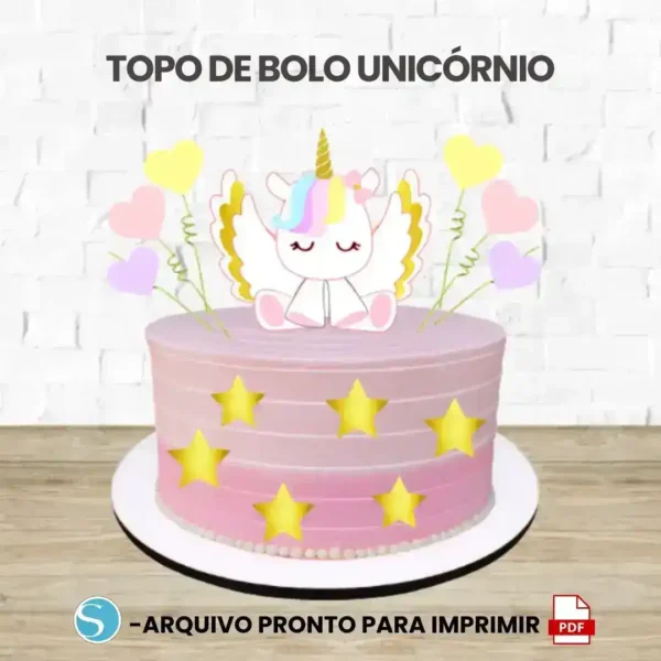 TOPO DE BOLO UNICÓRNIO