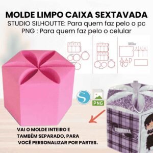 Molde Limpo Centro de mesa Caixa Sextavada
