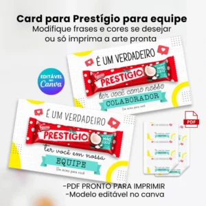 CARD PARA PRESTÍGIO PARA EQUIPE E COLABORADOR - EDITÁVEL