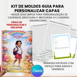 KIT DE MOLDES GUIA PARA PERSONALIZAR CAPAS DE CADERNOS