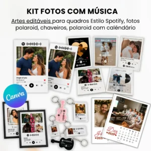 KIT FOTOS COM MÚSICA NO SPOTIFY - POLAROID , QUADROS E MUITO MAIS